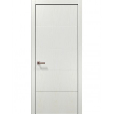 Двері Папа Карло STYLE ST-09 Ясен білий, кромка алюміній чорний