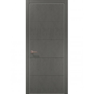 Двері Папа Карло STYLE ST-09 Бетон сірий, кромка алюміній сірий