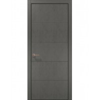 Двері Папа Карло STYLE ST-09 Бетон сірий, кромка алюміній чорний