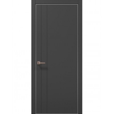 Двері Папа Карло STYLE ST-10 Темно сірий супермат, кромка алюміній сірий