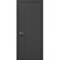 Двері Папа Карло STYLE ST-10 Темно сірий супермат, кромка алюміній чорний