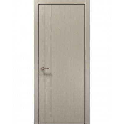 Двері Папа Карло STYLE ST-10 Дуб кремовий, кромка алюміній чорний