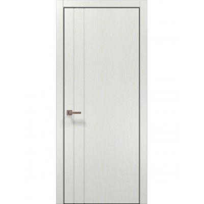 Двері Папа Карло STYLE ST-10 Ясен білий, кромка алюміній чорний