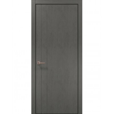 Двері Папа Карло STYLE ST-10 Бетон сірий, кромка алюміній чорний