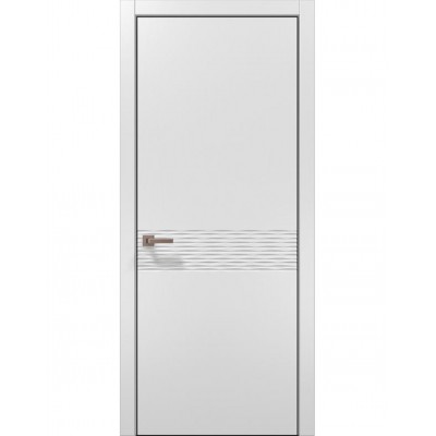 Двері Папа Карло STYLE ST-11 Білий матовий, кромка алюміній чорний