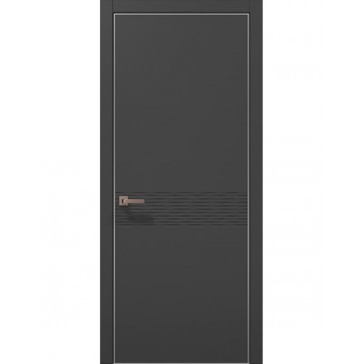 Двери Папа Карло STYLE ST-11 Темно серый супермат, кромка алюминий серый