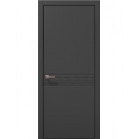 Двері Папа Карло STYLE ST-11 Темно сірий супермат, кромка алюміній чорний