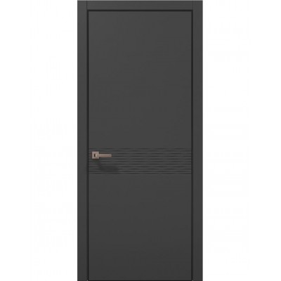 Двері Папа Карло STYLE ST-11 Темно сірий супермат, кромка алюміній чорний