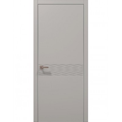 Двері Папа Карло STYLE ST-11 Світло сірий супермат, кромка алюміній сірий