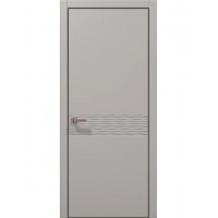 Двери Папа Карло STYLE ST-11 Светло серый супермат, кромка алюминий черный