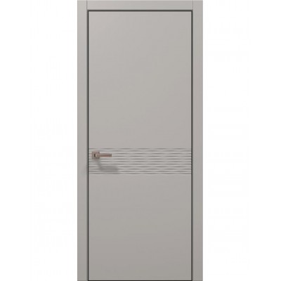 Двері Папа Карло STYLE ST-11 Світло сірий супермат, кромка алюміній чорний