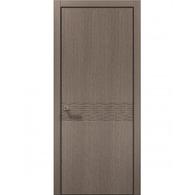 Двері Папа Карло STYLE ST-11 Дуб сірий, кромка алюміній чорний