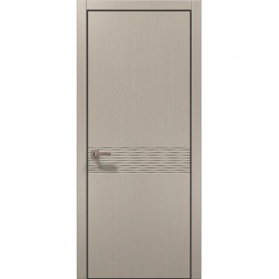 Двері Папа Карло STYLE ST-11 Дуб кремовий, кромка алюміній чорний