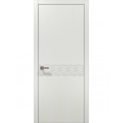 Двері Папа Карло STYLE ST-11 Ясен білий, кромка алюміній сірий