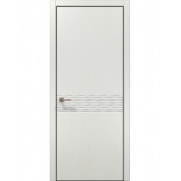 Двері Папа Карло STYLE ST-11 Ясен білий, кромка алюміній чорний