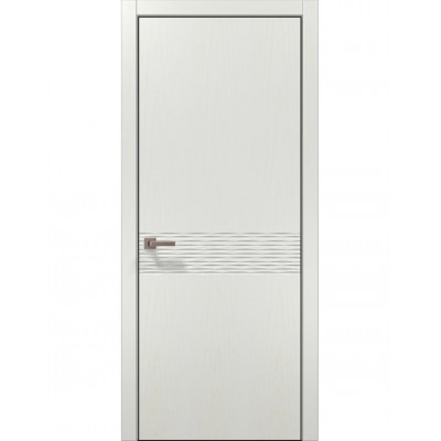 Двері Папа Карло STYLE ST-11 Ясен білий, кромка алюміній чорний