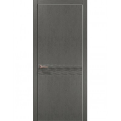Двері Папа Карло STYLE ST-11 Бетон сірий, кромка алюміній сірий
