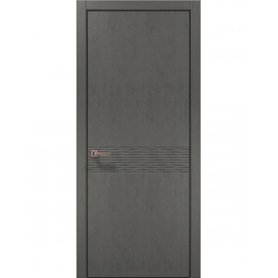 Двері Папа Карло STYLE ST-11 Бетон сірий, кромка алюміній чорний