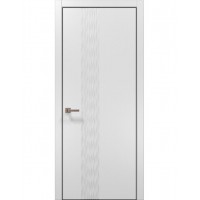 Двері Папа Карло STYLE ST-12 Білий матовий, кромка алюміній чорний