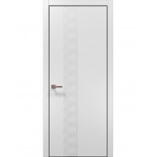 Двері Папа Карло STYLE ST-12 Білий матовий, кромка алюміній чорний