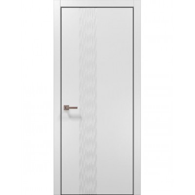 Двері Папа Карло STYLE ST-12 Білий матовий, кромка алюміній чорний