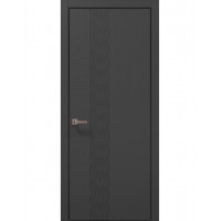 Двері Папа Карло STYLE ST-12 Темно сірий супермат, кромка алюміній чорний