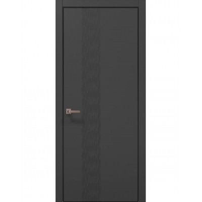 Двері Папа Карло STYLE ST-12 Темно сірий супермат, кромка алюміній чорний