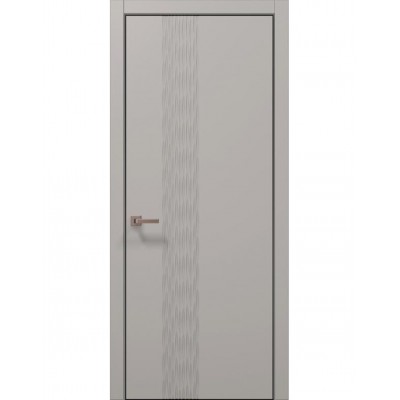 Двері Папа Карло STYLE ST-12 Світло сірий супермат, кромка алюміній чорний