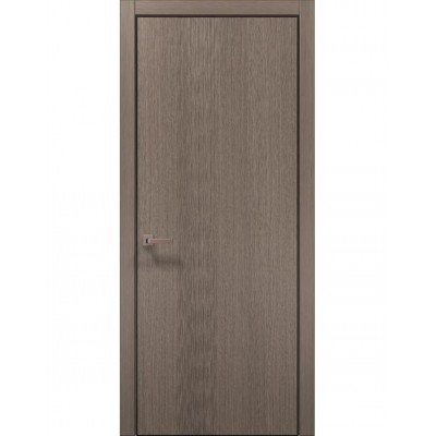 Двері Папа Карло STYLE ST-12 Дуб сірий, кромка алюміній чорний