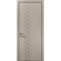 Двері Папа Карло STYLE ST-12 Дуб кремовий, кромка алюміній чорний