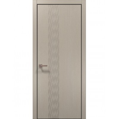 Двері Папа Карло STYLE ST-12 Дуб кремовий, кромка алюміній чорний