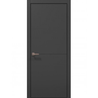 Двері Папа Карло STYLE ST-13 Темно сірий супермат, кромка алюміній чорний