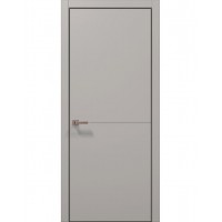 Двері Папа Карло STYLE ST-13 Світло сірий супермат, кромка алюміній чорний