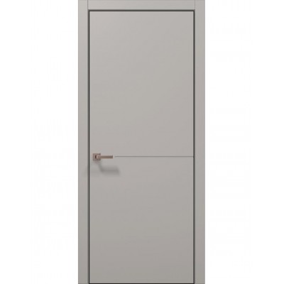Двері Папа Карло STYLE ST-13 Світло сірий супермат, кромка алюміній чорний