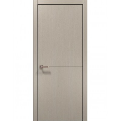 Двері Папа Карло STYLE ST-13 Дуб кремовий, кромка алюміній чорний