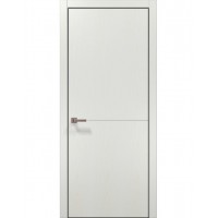 Двері Папа Карло STYLE ST-13 Ясен білий, кромка алюміній чорний