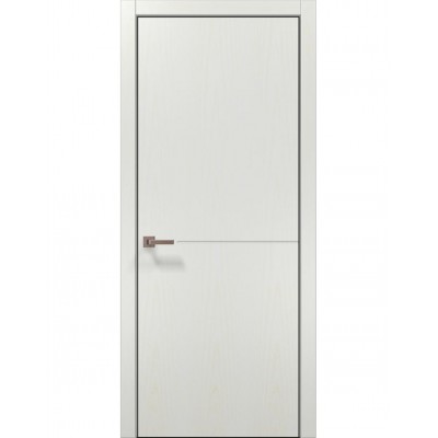 Двері Папа Карло STYLE ST-13 Ясен білий, кромка алюміній чорний