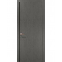 Двери Папа Карло STYLE ST-13 Бетон серый, кромка алюминий черный