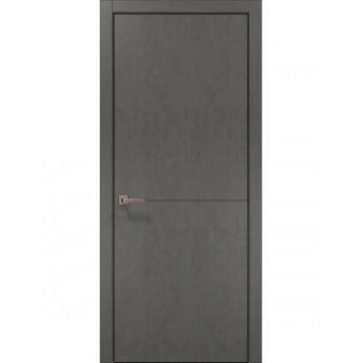 Двері Папа Карло STYLE ST-13 Бетон сірий, кромка алюміній чорний