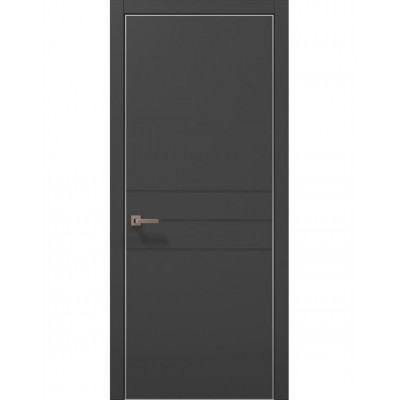 Двері Папа Карло STYLE ST-14 Темно сірий супермат, кромка алюміній сірий