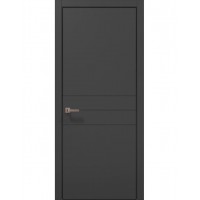 Двері Папа Карло STYLE ST-14 Темно сірий супермат, кромка алюміній чорний