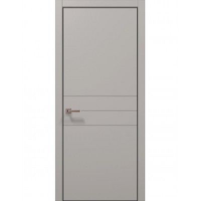 Двері Папа Карло STYLE ST-14 Світло сірий супермат, кромка алюміній чорний