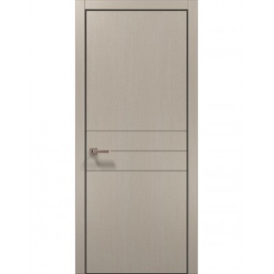 Двері Папа Карло STYLE ST-14 Дуб кремовий, кромка алюміній чорний