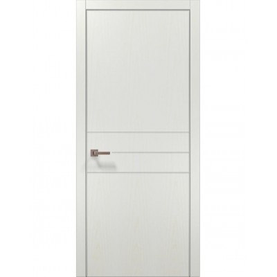 Двері Папа Карло STYLE ST-14 Ясен білий, кромка алюміній сірий