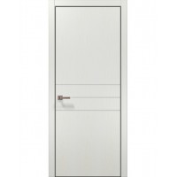 Двері Папа Карло STYLE ST-14 Ясен білий, кромка алюміній чорний