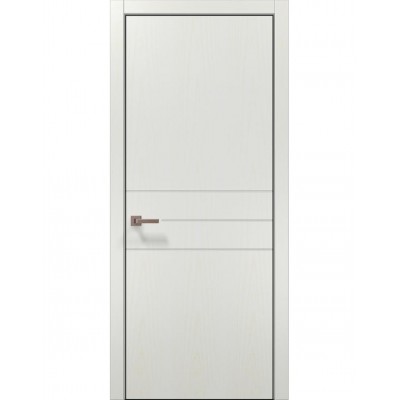 Двері Папа Карло STYLE ST-14 Ясен білий, кромка алюміній чорний