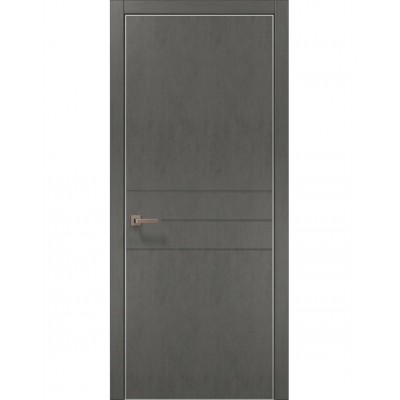 Двері Папа Карло STYLE ST-14 Бетон сірий, кромка алюміній сірий
