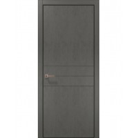 Двері Папа Карло STYLE ST-14 Бетон сірий, кромка алюміній чорний
