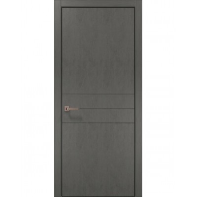 Двері Папа Карло STYLE ST-14 Бетон сірий, кромка алюміній чорний