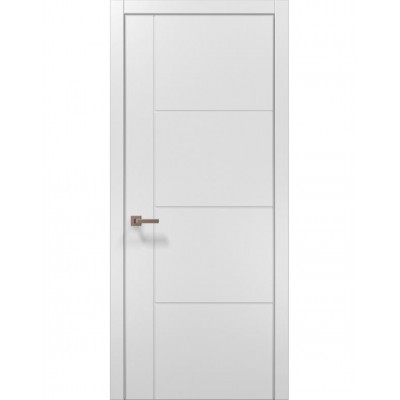 Двері Папа Карло STYLE ST-15 Білий матовий, кромка алюміній сірий